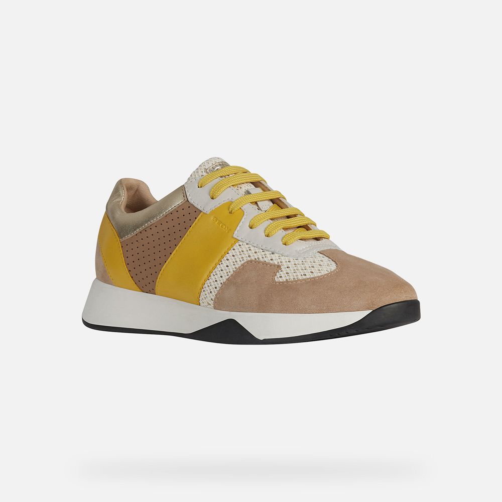 Geox Sneakers Khaki/Yellow Suzzie - Geox Womens Shoes - OETUSZ081